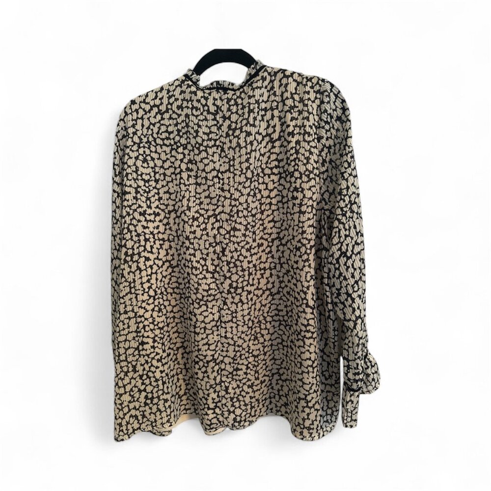 Lane Bryant Black & Tan Long Sleeeve Blouse - NWT - Size 18/20 - Picture 2 of 5